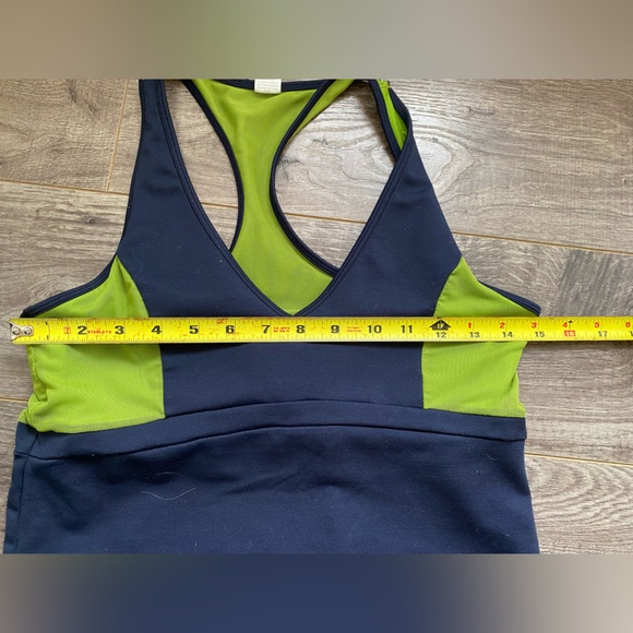 Aerie y2k vintage workout tank top and yoga pants navy blue w/ green detail - Picture 9 of 16